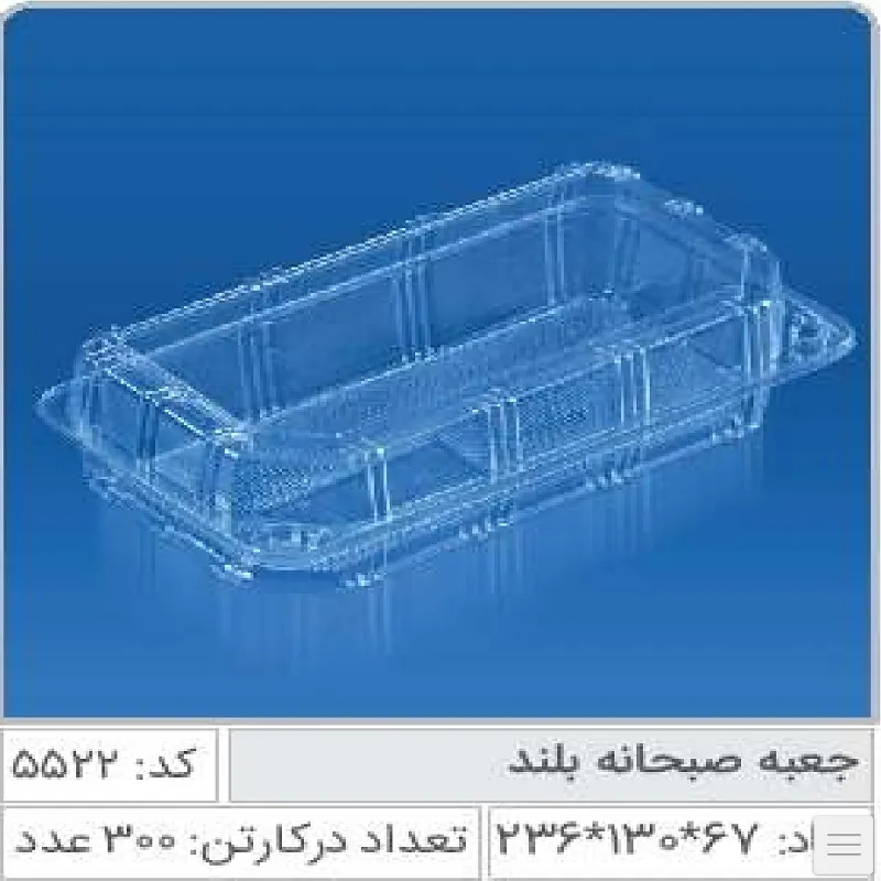 ظرف جعبه صبحانه بلند صنایع پلاستیک خوزستان 5522