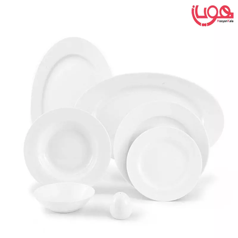 سرویس چینی زرین ایتالیا اف سفید 6 نفره 28 پارچه