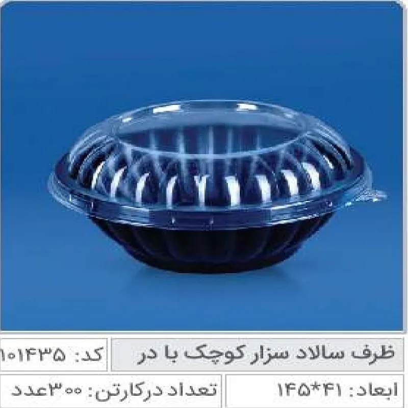ظرف سالاد سزار خورشیدی کوچک با درب صنایع پلاستیک خوزستان 1014